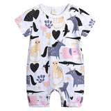 2019 Cartoon Baby Onesies Summer Cotton Romper Boy Girls 0-24 Months Kids Clothes Knitted Cartoon Short-sleeved Jumpsuit Outfits