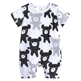 2019 Cartoon Baby Onesies Summer Cotton Romper Boy Girls 0-24 Months Kids Clothes Knitted Cartoon Short-sleeved Jumpsuit Outfits