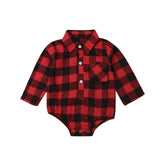 Pudcoco Baby Girls And Boys Unisex Clothes Christmas Plaid Rompers Newborn Baby 0-18 Monthes Fits One Piece Suit Cartoon Elk New