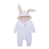 Tops spring and autumn mother baby jumpsuit  with big ear newborn baby clothes  Zipper cute kids clothing