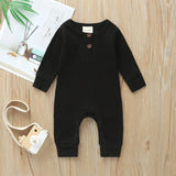 2019 Baby Spring Autumn Clothing Newborn Infant Baby Boy Girl Cotton Romper Knitted Ribbed Jumpsuit Solid Clothes Warm Outfit