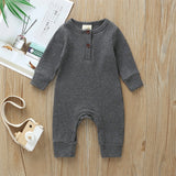 2019 Baby Spring Autumn Clothing Newborn Infant Baby Boy Girl Cotton Romper Knitted Ribbed Jumpsuit Solid Clothes Warm Outfit