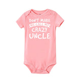 Infant Funny Cotton Romper Don't Make Me Call My Crazy Uncle Fashion  Onesies Baby Boys Girls Clothes Toddler Soft Wear Rompers
