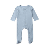 2019 Baby Spring Autumn Clothing 0-6M Baby Newborn Boy Infant Girl Long Sleeve Footies Solid Ribbed Playsuit Outfit Clothes Set