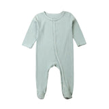 2019 Baby Spring Autumn Clothing 0-6M Baby Newborn Boy Infant Girl Long Sleeve Footies Solid Ribbed Playsuit Outfit Clothes Set