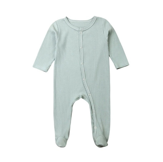 2019 Baby Spring Autumn Clothing 0-6M Baby Newborn Boy Infant Girl Long Sleeve Footies Solid Ribbed Playsuit Outfit Clothes Set