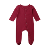 2019 Baby Spring Autumn Clothing 0-6M Baby Newborn Boy Infant Girl Long Sleeve Footies Solid Ribbed Playsuit Outfit Clothes Set