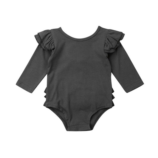 0-18M Newborn Baby Girl Clothes Baby Girl Long Sleeve Ruffle Romper Jumpsuit Overall Clothes Set