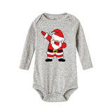 Infant Newborn Baby Girls Boys Long Sleeve Dabbing Santa Graphic Print Romper Jumpsuit Outfit Clothes Christmas Babe Ropa