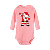 Infant Newborn Baby Girls Boys Long Sleeve Dabbing Santa Graphic Print Romper Jumpsuit Outfit Clothes Christmas Babe Ropa