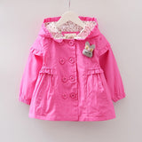 Autumn Clothes 2019 New Kids' Female Babies Korean Westernized Blouse Princess Girls' Windswear Single Breasted Pure Color