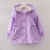 Autumn Clothes 2019 New Kids' Female Babies Korean Westernized Blouse Princess Girls' Windswear Single Breasted Pure Color