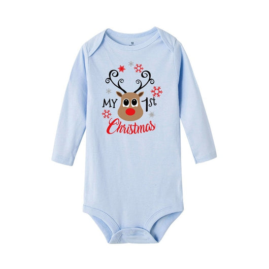 My First Christmas Letter Print Romper Jumpsuit Infant Newborn Baby Girls Boys Long Sleeve Outfit Babe Christmas Clothes