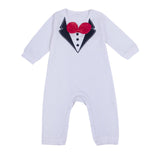 0-36months Cute Baby Boys Rompers Long Sleeve Bow Tie Baby Boys Jumpsuit Black White Gentleman Formal Newborn Clothes Playsuit