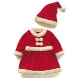 Christmas Children Santa Claus Cosplay Costume Baby Boys Long Sleeve Clothes Toddler Girls Bow Red Dress Winter Baby Girl Dress