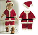 Christmas Children Santa Claus Cosplay Costume Baby Boys Long Sleeve Clothes Toddler Girls Bow Red Dress Winter Baby Girl Dress
