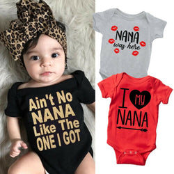 I love NANA Cute Newborn Baby Girl Boys Cotton Romper Jumpsuit for Kid clothes toddler Children 3 Color Outfits 2019 Summer NEW