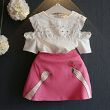 Girls 'clothing Girls' Sets Summer Children's clothing Girls Clothing Sets T-shirt+Skirt Children Suit kids' clothing