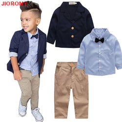 2019 Boys Autumn New Gentleman Suit 2019 Boys Fashion Set Kids' Clothes 3 Piece Coat Shirt Pants Party wedding formal wear