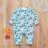 New Newborn Baby Clothes Boys Girls Romper Floral Dinosaur Car Printed Long Sleeve Cotton Romper Kids Jumpsuit Playsuit Outfits