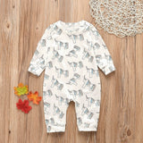 New Newborn Baby Clothes Boys Girls Romper Floral Dinosaur Car Printed Long Sleeve Cotton Romper Kids Jumpsuit Playsuit Outfits