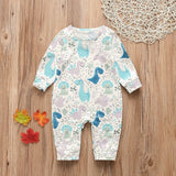 New Newborn Baby Clothes Boys Girls Romper Floral Dinosaur Car Printed Long Sleeve Cotton Romper Kids Jumpsuit Playsuit Outfits