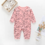 New Newborn Baby Clothes Boys Girls Romper Floral Dinosaur Car Printed Long Sleeve Cotton Romper Kids Jumpsuit Playsuit Outfits