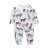 New Newborn Baby Clothes Boys Girls Romper Floral Dinosaur Car Printed Long Sleeve Cotton Romper Kids Jumpsuit Playsuit Outfits