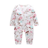 New Newborn Baby Clothes Boys Girls Romper Floral Dinosaur Car Printed Long Sleeve Cotton Romper Kids Jumpsuit Playsuit Outfits