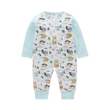 New Newborn Baby Clothes Boys Girls Romper Floral Dinosaur Car Printed Long Sleeve Cotton Romper Kids Jumpsuit Playsuit Outfits