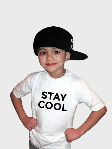 Stay Cool Kids Summer Short Sleeve T-shirt Kids' Tshirt Boys T Shirts Children Clothes Toddler Fashion Trend White Shirt Tops