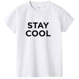 Stay Cool Kids Summer Short Sleeve T-shirt Kids' Tshirt Boys T Shirts Children Clothes Toddler Fashion Trend White Shirt Tops