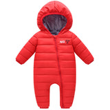 LOOZYKIT Baby Winter Thicken Jumpsuit Newborn Hooded Warm Rompers Infant Thermal Outerwear Clothes Boys Girls Solid Tracksuits