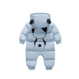 LOOZYKIT Baby Winter Thicken Jumpsuit Newborn Hooded Warm Rompers Infant Thermal Outerwear Clothes Boys Girls Solid Tracksuits