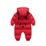 LOOZYKIT Baby Winter Thicken Jumpsuit Newborn Hooded Warm Rompers Infant Thermal Outerwear Clothes Boys Girls Solid Tracksuits