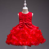 Flower Girl Dress Summer Clothes Baby Girl Layered Wedding Tutu Dresses Kids's Party Wear Costume For Girl Children Clothing