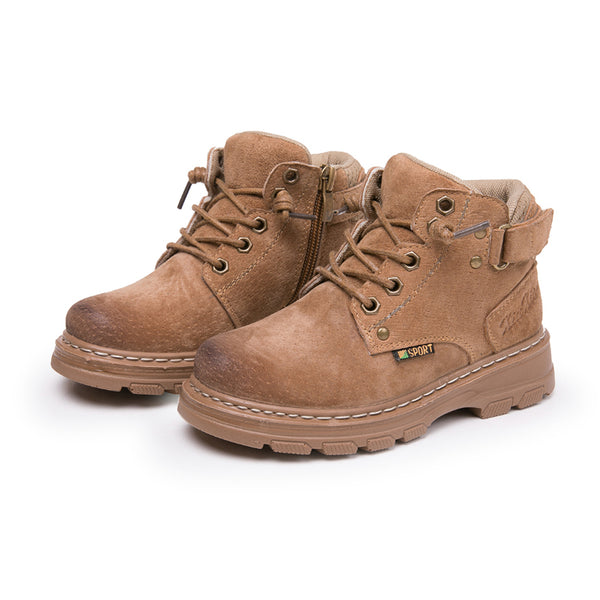 CNFSNJ Children's Martin Boots 2019 kids's Leather Boys Boot Autumn Girls sneakers British Style Single Winter Shoes 26-41