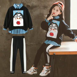 Children's Dress Girls'Suit 2019 New Kids' Korean Spring and Autumn Fashion Sports Net Red and Autumn Fashion Clothes