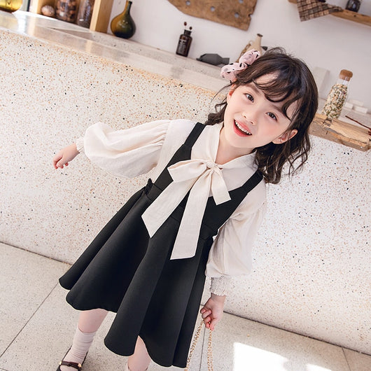 Girls'Suit  Korean Top with vest skirt Autumn Dress New Kids' Dress  kids clothing  girl clothes