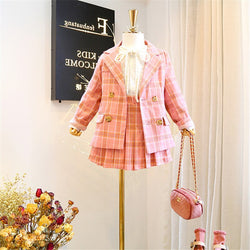 Girls'Suit  Suit with Half-length Skirt 19 Autumn Dress New Kids' Dress  girls outfits  kids clothes girls