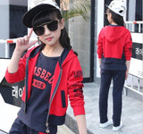 Girls'Spring Dress New Kids' Clothes 10 Girls'Three Suits 12-year-old Kids' Sports 3 Suits Top + Trousers + T-shirt