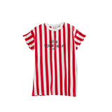 Summer Casual Fashion Baby Kids Girl Striped Print Short Sleeve Shirt Dress Kids' Clothes