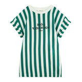 Summer Casual Fashion Baby Kids Girl Striped Print Short Sleeve Shirt Dress Kids' Clothes