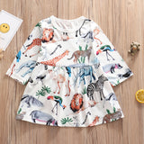 2019 Spring Autumn Casual Fashion Baby Kids Girl Long Sleeve Dress Cartoon Printing Princess Dress Kids' Clothes #9