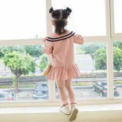 New Autumn 1-7T Baby Girl Dress Casual Fashion Lovely Toddler Girl Clothes Solid Color Long Sleeve Shirt Dress Kids' Clothing