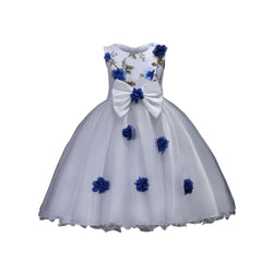 WEIXINBUY Flower Girl Dress Summer Clothes Girl Wedding Embroidery Dresses Kids's Party Wear Costume For Girl Children M2