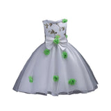 WEIXINBUY Flower Girl Dress Summer Clothes Girl Wedding Embroidery Dresses Kids's Party Wear Costume For Girl Children M2