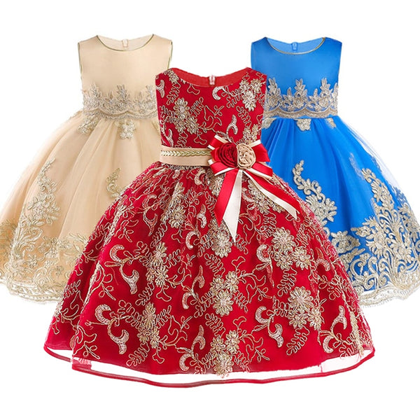 Christmas Flower Girl Dress Summer Clothes Girl 2018 Baby Girl Wedding Dresses Kids's Party Wear Costume For Girl Children