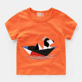 Hot Selling Newest Boys'Short Sleeve T-shirt New Kids' Clothes for Summer 2019 Girls'Babies' Half Sleeve Bottom Blouse