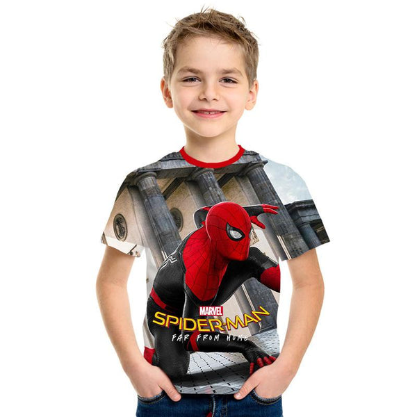 The boy's summer T-shirt, the new spider-man movie, the kids' T-shirt with 3D printed cool kids, are the short-sleeved clothes